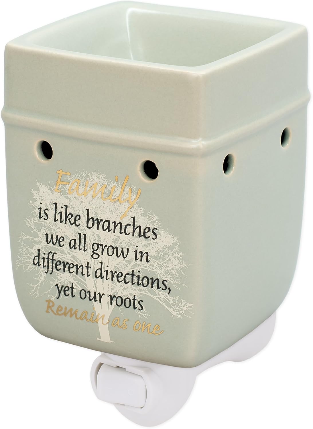 Elanze Designs Family Tree Ceramic Stoneware Electric Plug-in Outlet Wax and Oil Warmer