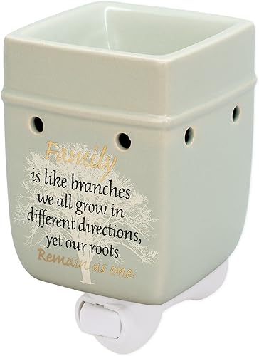 Elanze Designs Family Tree - Calentador eléctrico de cera y aceite de cerámica