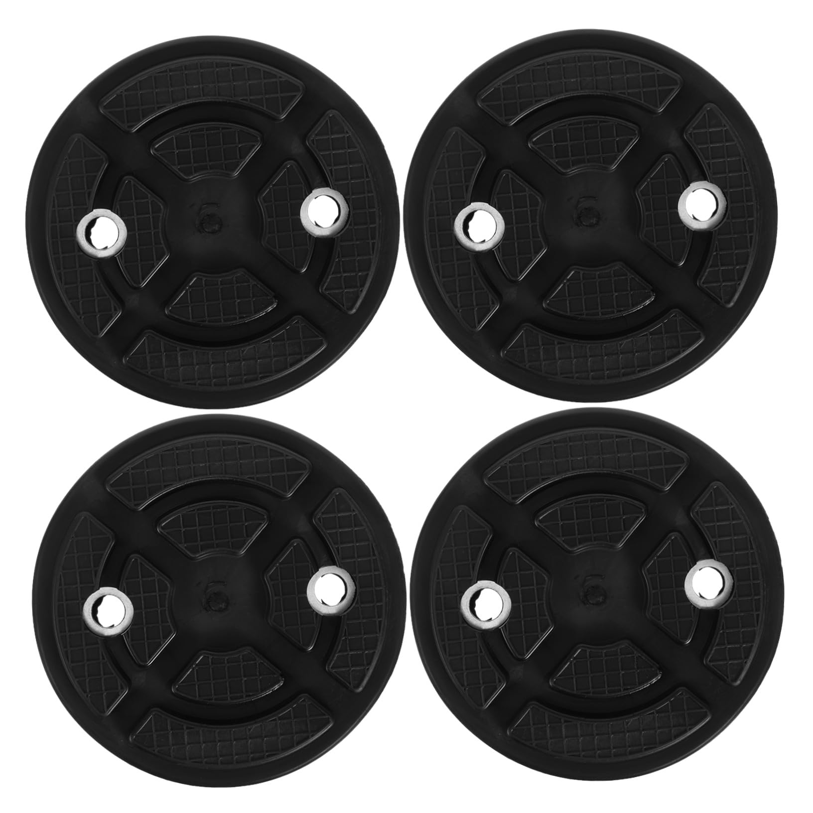 Cuscinetti di Sollevamento per Protezione e Sollievo della Pressione 4 Pezzi in Gomma Nera e Diametro Interno 10,8 Cm Fori da 7 Cm per Ponte Sollevatore Auto