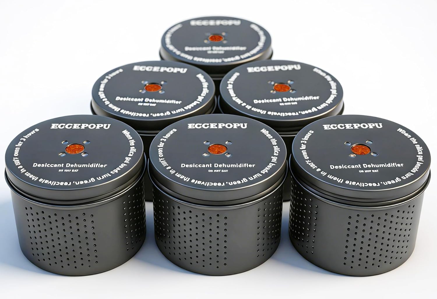 Gun Safe Dehumidifier 200g - Silica Gel Desiccant Canister, Moisture Absorber for Gun Cabinets & Safes, Protect 160 Cubic Feet, Black, Aluminum Shell