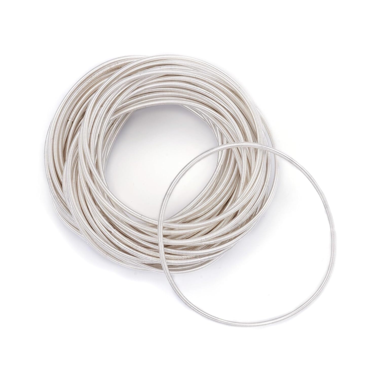 Beadthoven 50 Strands 2mm French Bullion Wire 12 Gauge Gimp Coil Light Gold Color Spiral Steel Memory Wire for Bracelet Jewelry Making Beading Embroidery Clothes Decoration