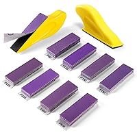 Vista 7 de POLIWELL Kit de micro lijadora de 3.5 x 1 pulgada para proyectos pequeños, herramientas de lijado con mango de detalle + papel de lija de grano 80