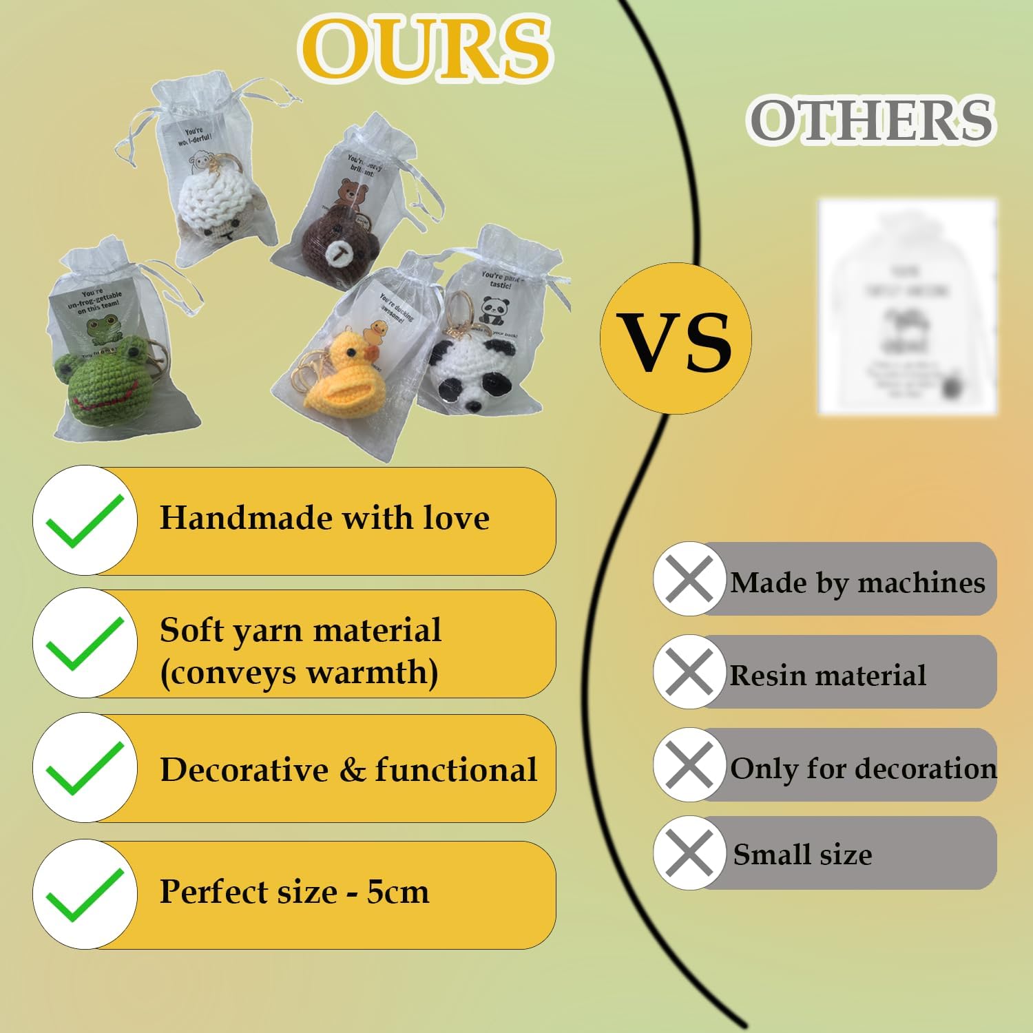 Appreciation Gifts Bulk Crochet Animal Keychains Small Thank You Gifts for Employees