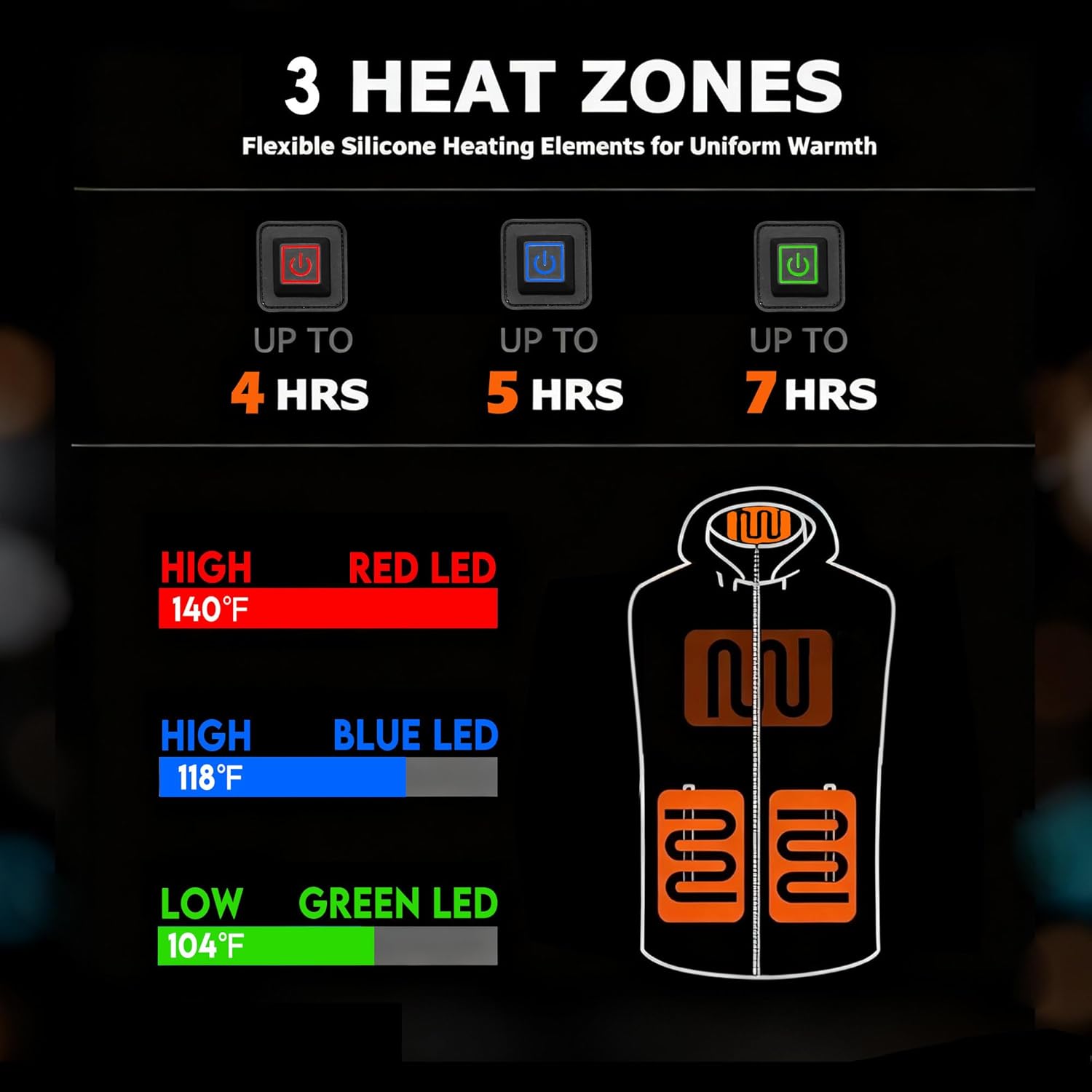Soulsfeng Men's Women's Heated Down Vest with Battery, Lightweight Heated Vest with Button/APP Control - Image 3