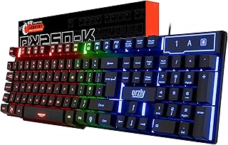 Orzly Gaming Keyboard RGB USB Wired Rainbow Keyboard Designed for PC Gamers, PS4, PS5, Laptop, Xbox, Nintendo Switch, RX25…