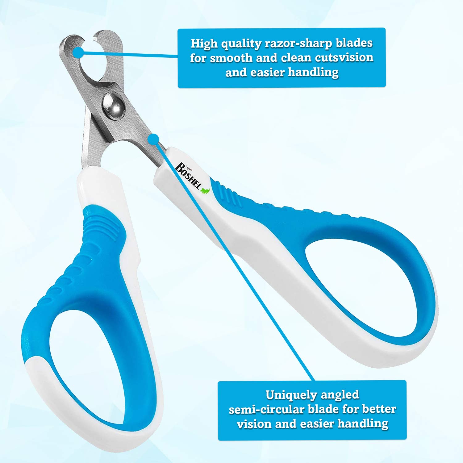 BOSHEL Cat Nail Clipper RazorSharp, Angled & Safe Cat Nail Trimmers