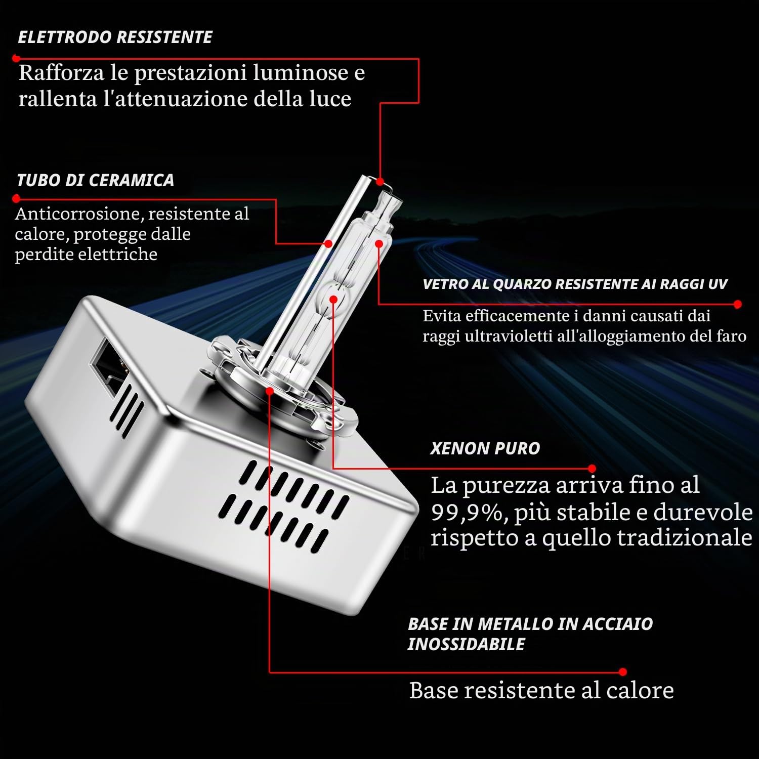 TECTICO D5S 35W Lampade allo Xenon Bixenon HID Kit 12V CC 6000K Bianco +300% Kit di Ricambio Lampade per Auto, 2 Pezzi