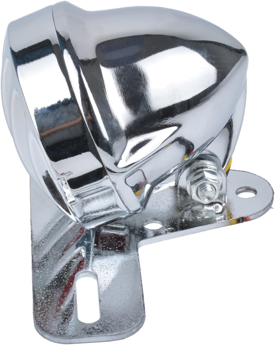 KATUR Motorcycle Tail Light with License Plate Holder Silver Heavy Duty 12V Blinkers Lights Brake Stop Running Light Compatible with Harley, Honda, Yamaha, Suzuki, Kawasaki, Custom Bike