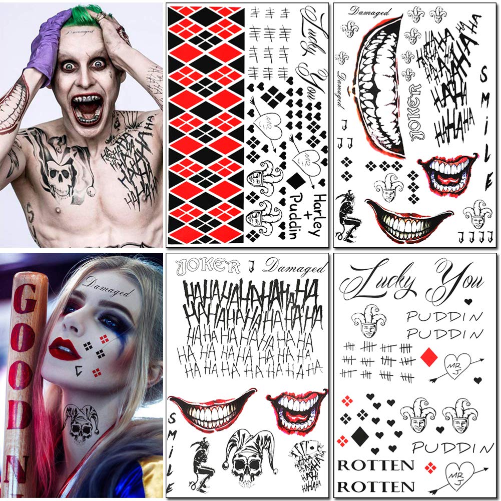 Buy 4 Sheets Temporary Tattoos Stickers Suicide Squad Harley Quinn