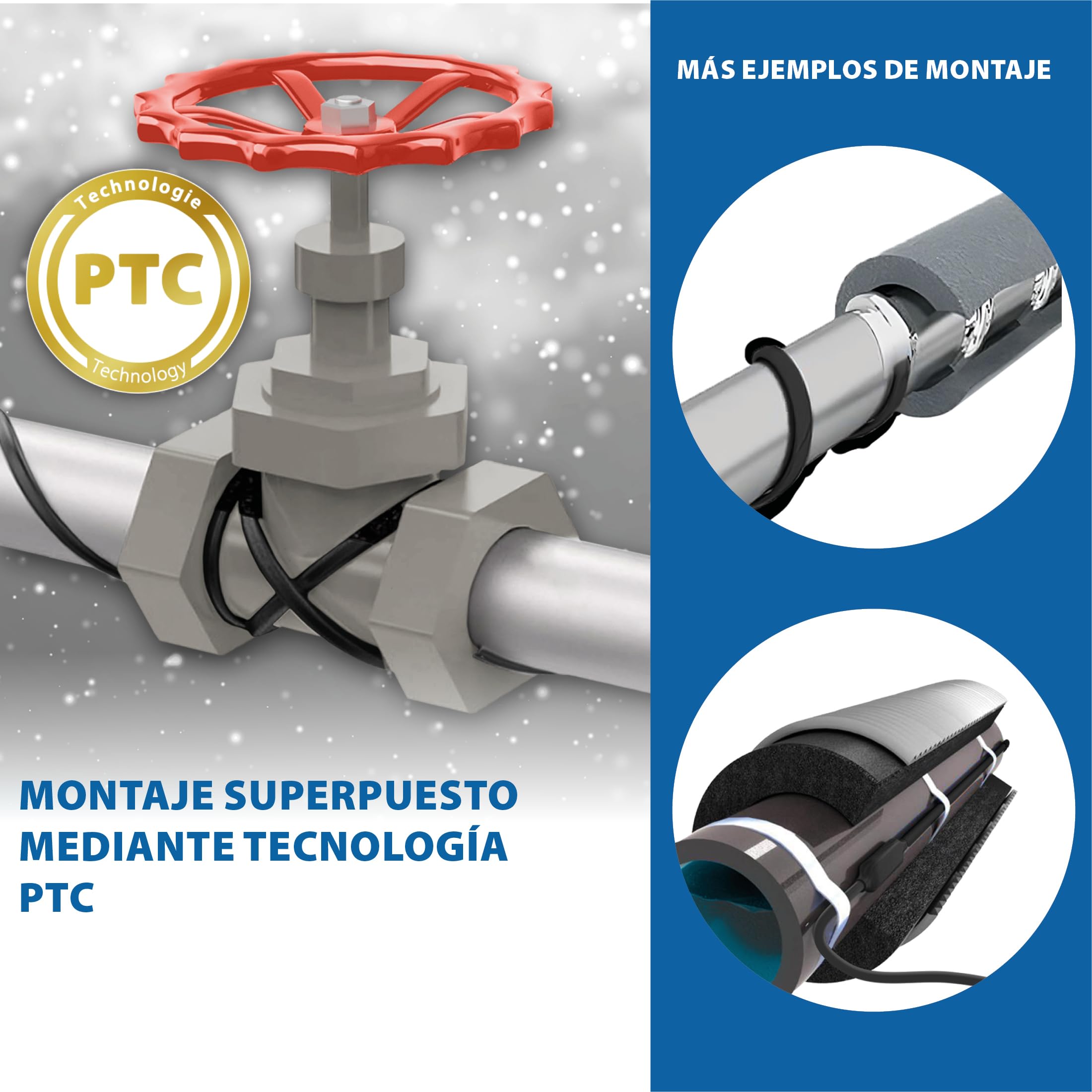 Cable de calefacción de protección contra heladas, autorregulación, variaciones