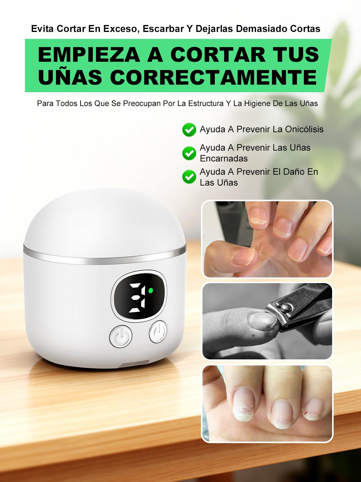 COPPA RT-01 Cortaúñas Eléctrico, Cortaúñas Automático 3 en 1 con Cabezal Doble y Lupa, 3 Velocidades y Luz LED, Cortaúñas Inteligente Carga USB Seguro y Silencioso para Niños, Adultos, Ancianos