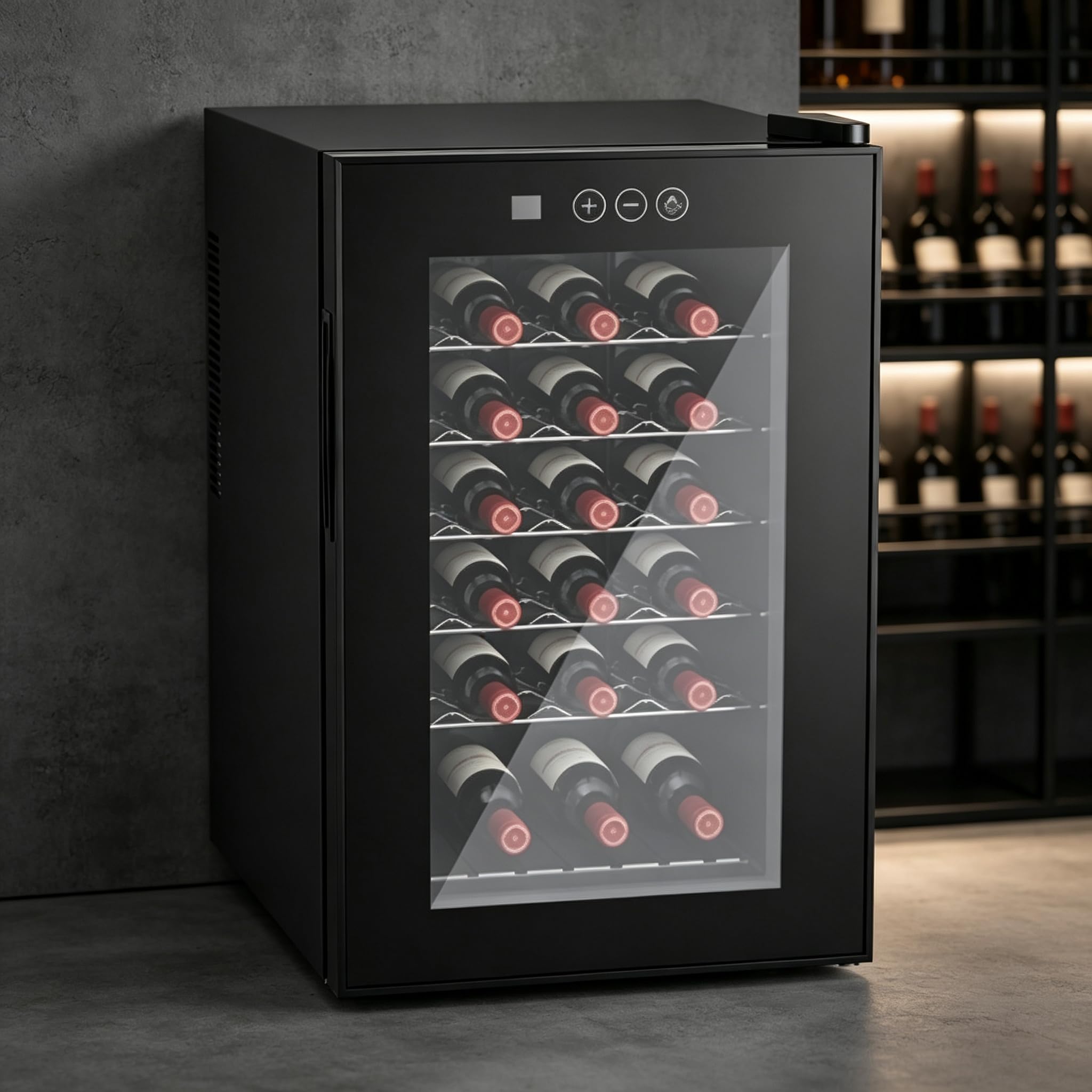 18 Bottle Wine Refrigerator, Freestanding Wine Fridge, Mini Wine Cooler