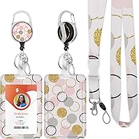 Vista 37 de Soporte para tarjetas de identificación con cordón, soporte retráctil para tarjetas de identificación, correa desmontable para el cuello con carrete