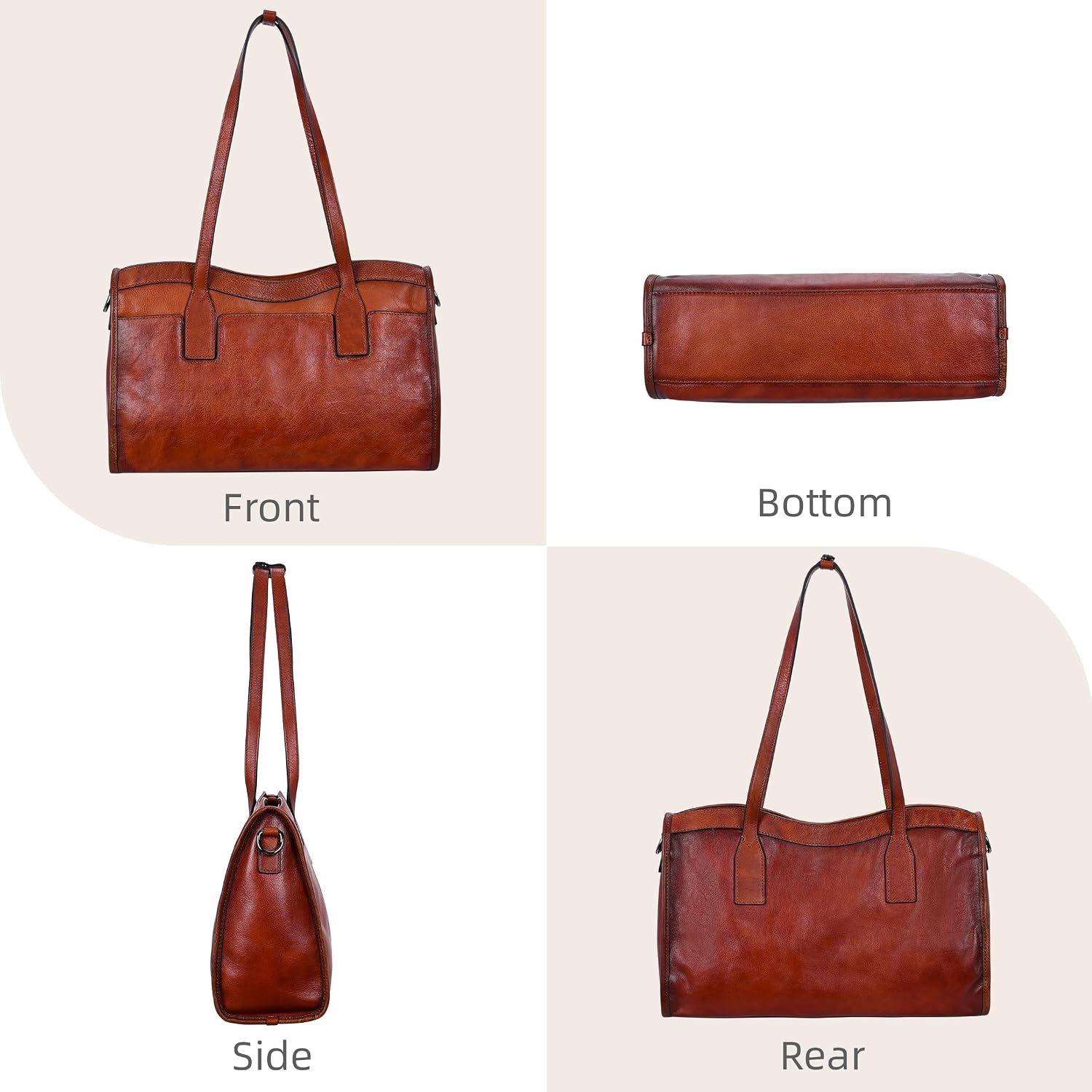 Iswee Genuine Leather Shoulder Bag for Women Purses and Handbags Large Tote