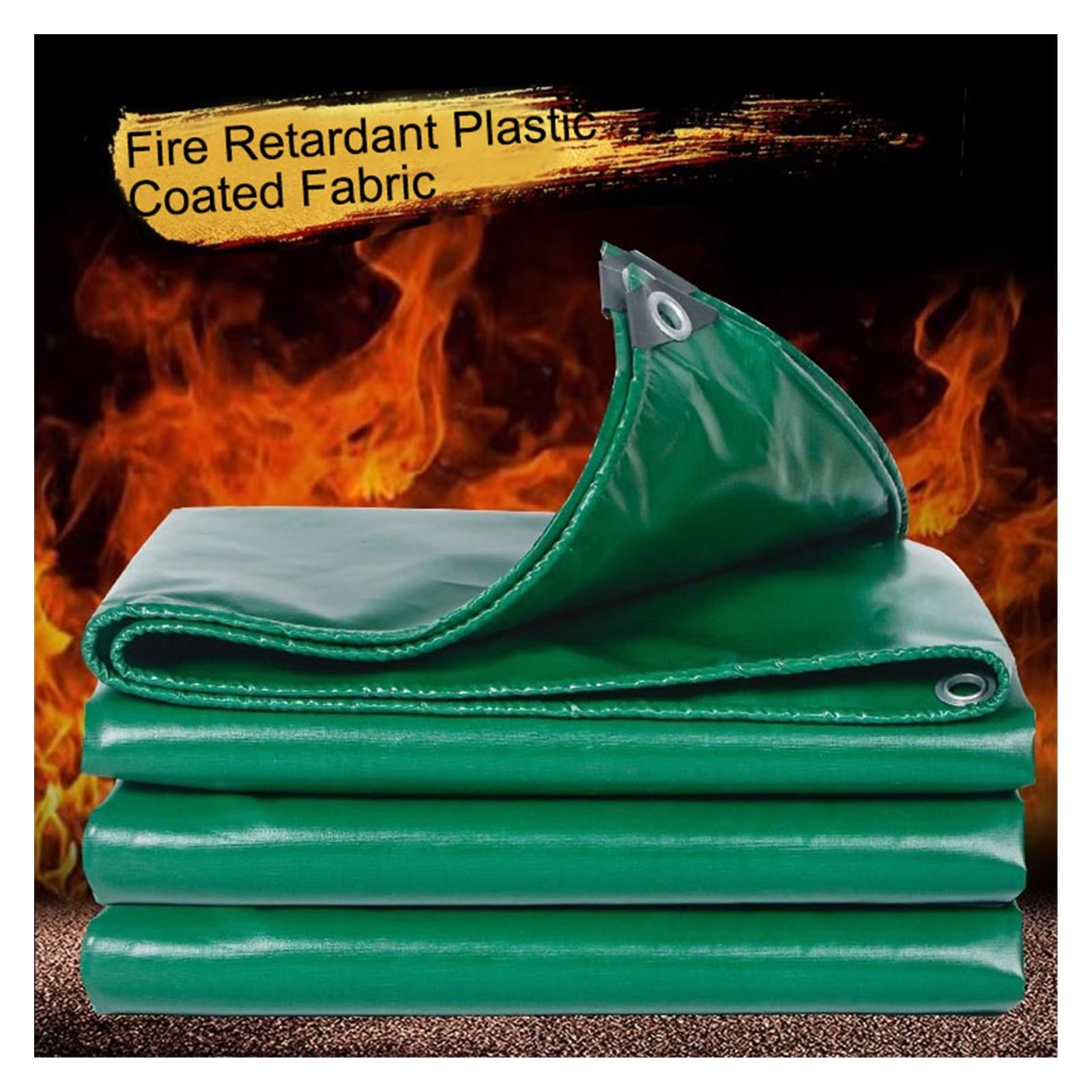 Wasserdichtes Tarp für hohe Beanspruchung, Feuerfeste Plane für den Außenbereich schwer entflammbares Tuch kunststoffbeschichtetes Tuch verdicktes regenfestes Tuch wasserdichte Plane(6x6m) DIY & Tools