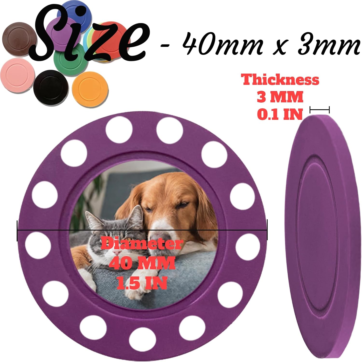 Custom Poker Chips Personalized Plastic Poker Chips with Logo Funny Parties Chips Print Your Photo or Text Golf Ball Markers for Putting Green Purple