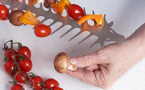 Miniatura 8 de Proud Grill Slide & Serve - Pinchos para barbacoa, 4 unidades Pinchos reutilizables de acero inoxidable para barbacoa.