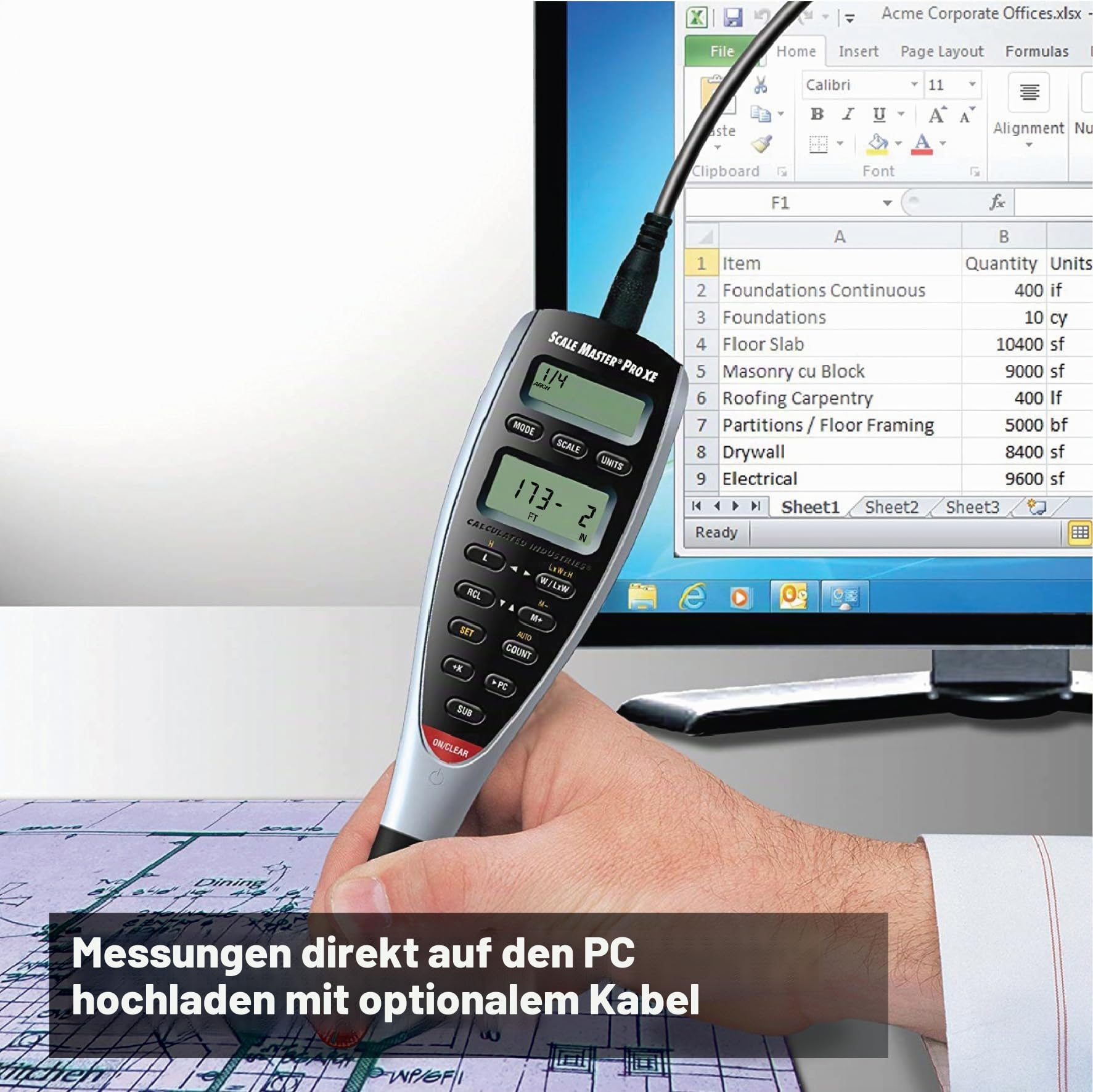 Calculated Industries Scale Master Pro XE Digitales Messgerät für Pläne