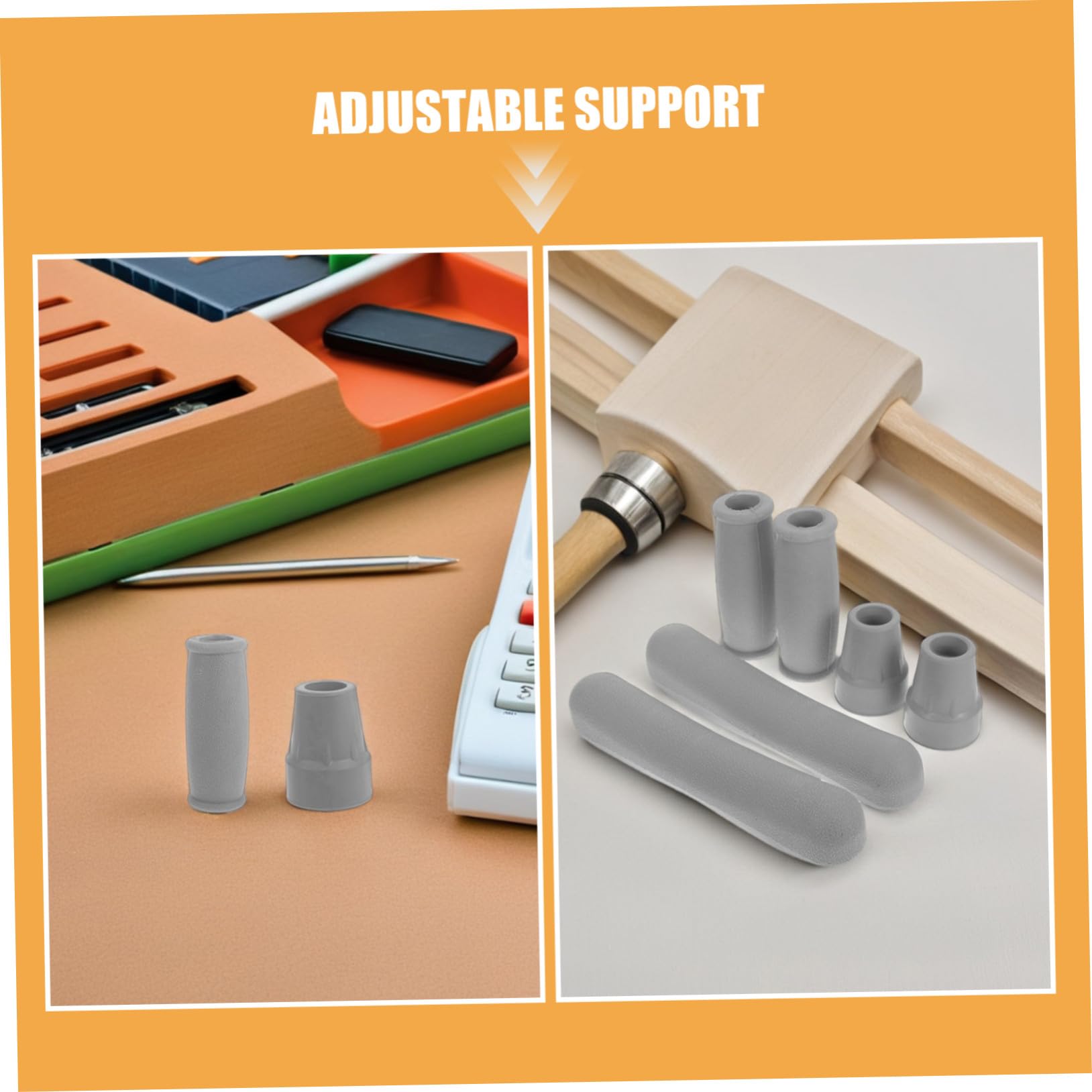 4 Set Kit per Stampelle con Cuscinetti Sottoascellari Regolabili Impugnature Ergonomiche Antiscivolo e Puntali in Gomma per Bastoni da Passeggio Supporto Confortevole e Stabilità