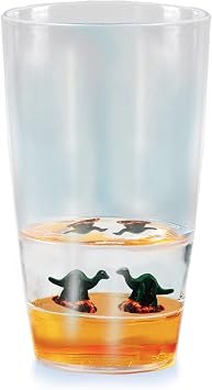 Tumbler - Dinosaur from Deluxebase. 250ml BPA-Free Acrylic Cups with Floating Dinosaur Figurines. Fun Plastic Drinking Glass, Travel Mug, Camping Cup, Novelty Gift and Unique Drinkware.
