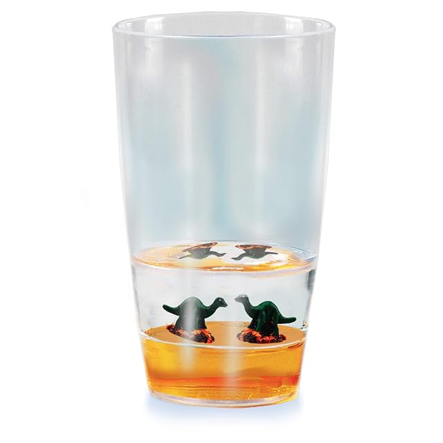 Deluxebase Floatarama Tumbler - Dinosaur from 9oz BPA-Free Acrylic Plastic Drinking Glasses with Floating Animal Figurines Cute Drinkware