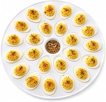 HIC Kitchen Deviled Egg Dish, Fine Porcelain, 13.25-Inch