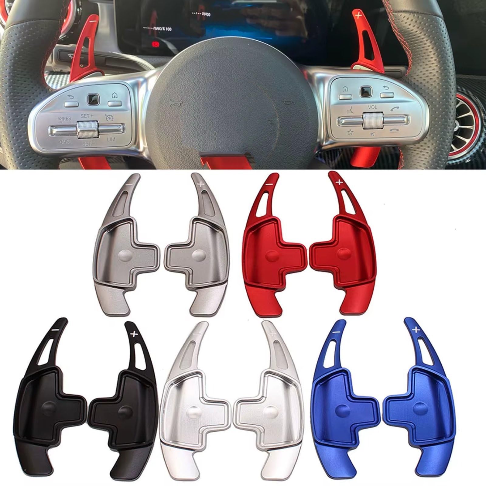 Palette Volante Auto Compatibile Con Benz Per GLA Per CLS Per C257 Volante Per Auto Paddle Shifter Shift Paddle Extension Per Fit Set Di Accessori(Blue)