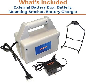 Zooka EB-1 External Battery - External Battery Set 720 740 Baseball Pitching Machines - Doubles Pitches on Baseball Pitching Machine
