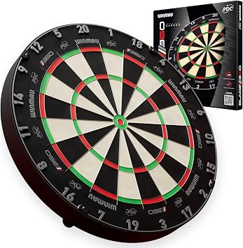 Winmau Blade 360 Dart Board- PDC Professional, Triple Core Technology, 360° Symmetrical Design, Ultra-Thin Wiring | Available as Board Only or Bundle with Steel Tip Darts & More