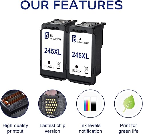 Miniatura 7 de BJ Cartuchos de tinta de repuesto para Canon PG-245XL 245 XL compatible con impresora Canon PIXMA MG2520 MG2920 MG2922 MG2924 MG2420 MG2522 MG2525