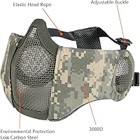 Vista 2 de AOUTACC Airsoft - Juego de equipo de protección, máscara de malla de media cara con protección para los oídos y gafas tácticas para adultos, hombres