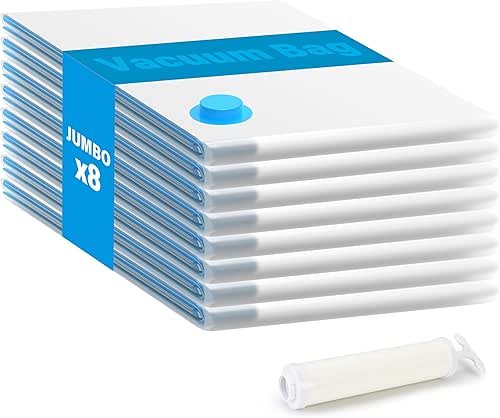 8 Jumbo Vacuum Storage Bags, Space Saver Bags, Vacuum Seal