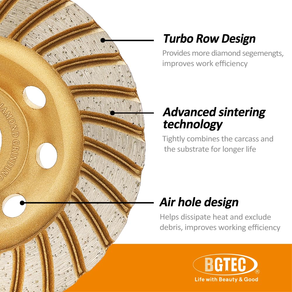 Disque De Meulage Diamant 15,2 Cm Turbo Row Meule D'angle 5/8"-11 Meuleuse D 'angle Pierre De Ponçage Marbre Granit Béton Céramique