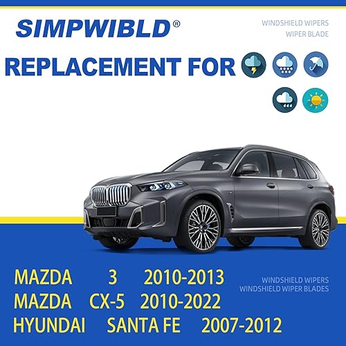 Miniatura 2 de SIMPWIBLD Kit combinado de limpiaparabrisas trasero, reemplaza a MAZDA CX5 2010-2020 OEEKMZCX5RW