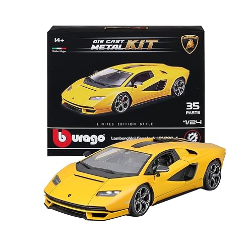BBURAGO Model Kit Lamborghini Countach - Modellino Realistico auto in Scala 1:24, Licenza Ufficiale Lamborghini, Età Consigliata 14+ Anni - Lamborghini Countach