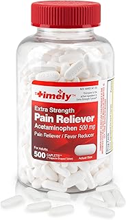 Timely - Extra Strength Pain Relief - Acetaminophen Tablet 500 MG - 500 Count - Compared to The Active Ingredient in Extra...