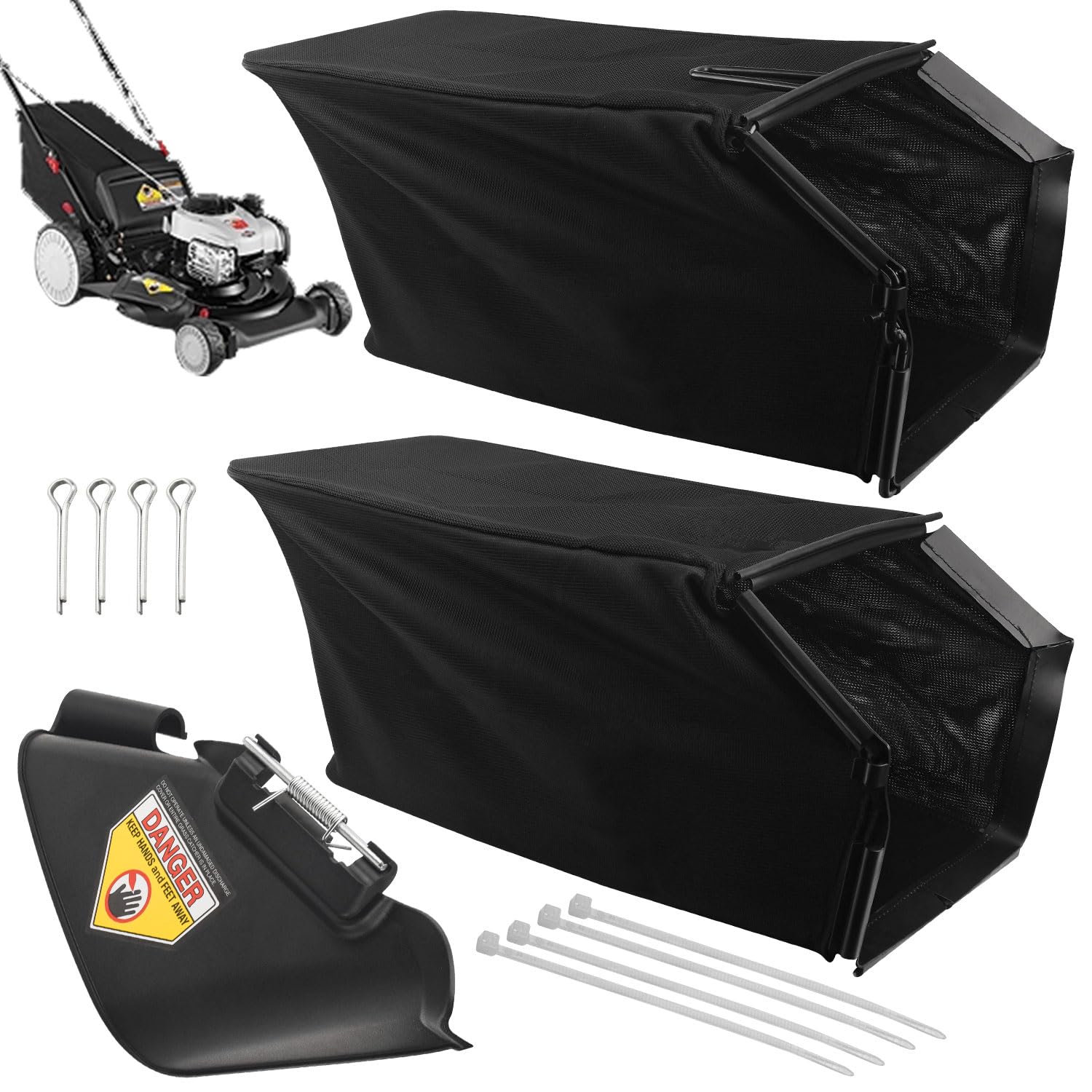 Braveboy Lawn Mower 964-04154 Grass Bag Frame Set & 731-07131 Side Discharge Chute, Compatible with MTD Craftsman Mower, MTD Mower Series 11A 12A &