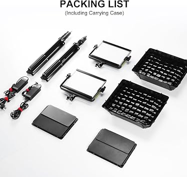 GVM RGB Photography Lighting Kits with 2 Softboxes, 680RS 50W Studio Lights with Bluetooth Control, 2 Packs Video Light with 18 Lighting Scenes, led Panel Lights for Video Recording, 8500lux/0.5m