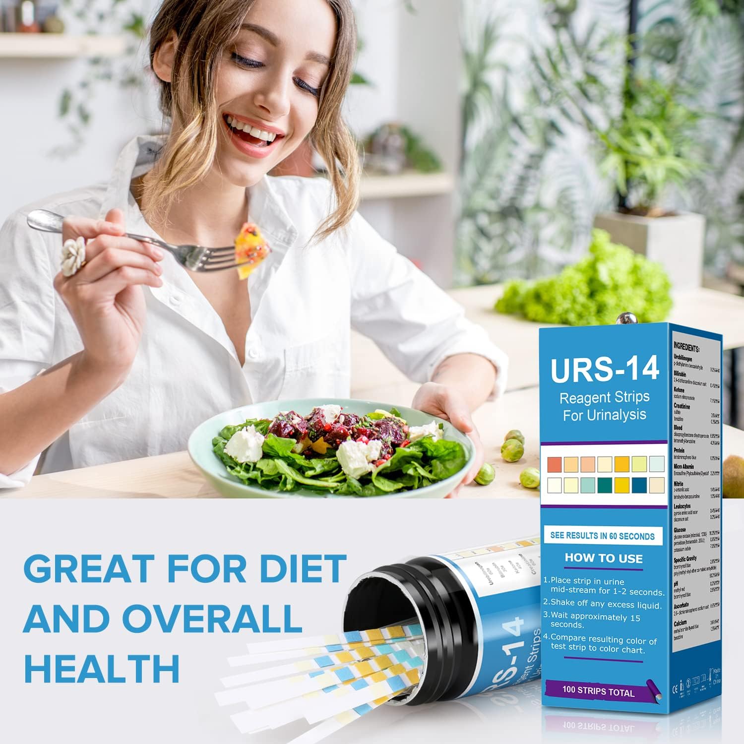 14 Parameter Urine Test Strips 100 Count : Health & Household