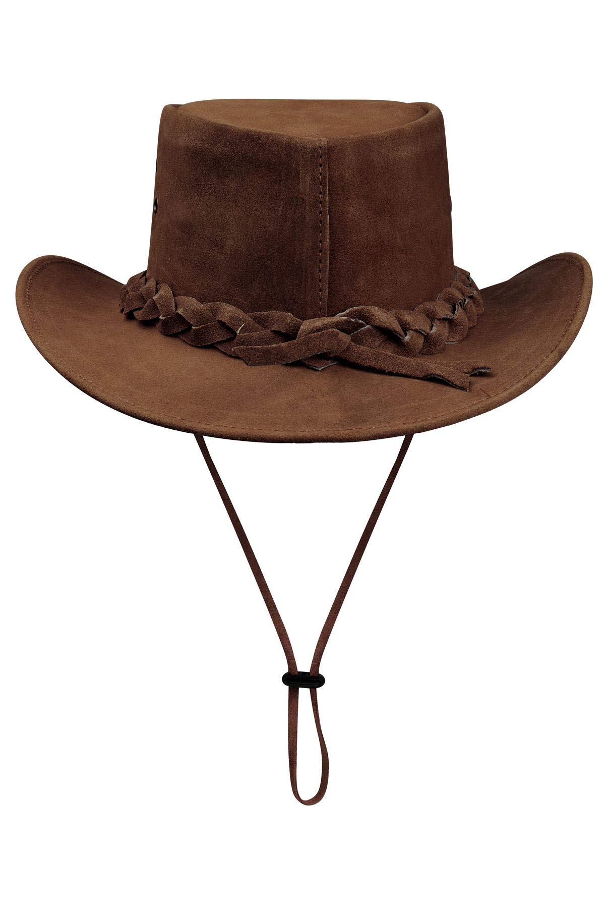TruClothing.com Cappello Cowboy Unisex in Pelle Vera Scamosciata Stile Classico Australiano