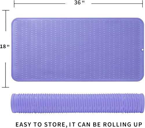 Miniatura 998 de Tapete de silicona para secado de platos para múltiples usos, fácil de limpiar, ecológico, resistente al calor, tapete de silicona para encimera