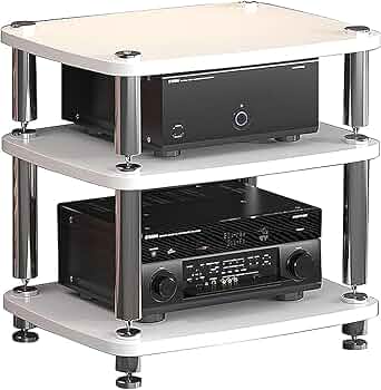 オーディオラック　アンプラック デスクトップスタンドアンプ,3層および4レベル,小さなオーディオ