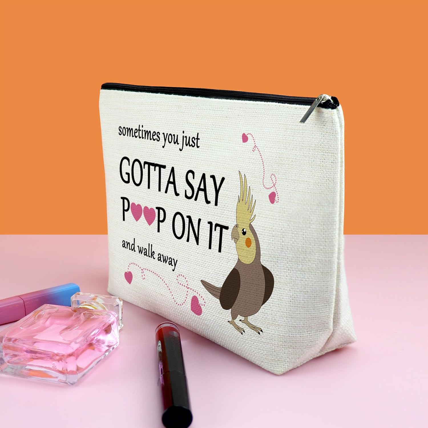Cockatiel Lover Gift Parrots Gift for Women Makeup Bag Bird Lover Gift Birthday Gift for Parrot Mom Cockatoo Christmas Gift Cosmetic Bag Parrot Themed Gift for Friends Cockatiel Owner Travel Pouch - Image 3