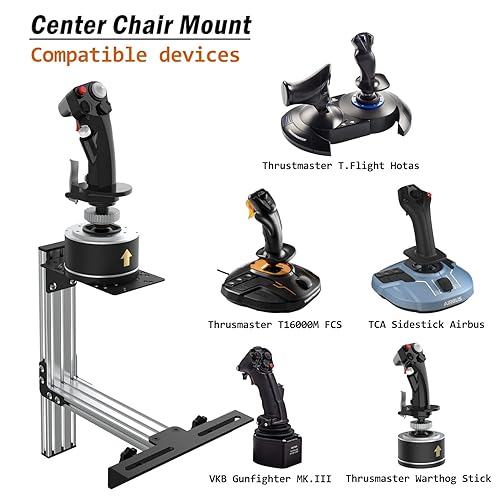 Miniatura 5 de Fosiya SIM Fighting Joystick Center Chair Mount Flight Stick Chair Mount Use for T-Flight Hotas 4 & Warthog Flight Stick & T16000M FCS & TCA