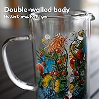 Vista 2 de Rasa - Cafetera de prensa francesa de 11.8 fl oz, vidrio de borosilicato de doble pared resistente al calor, sin BPA, 100% libre de plástico