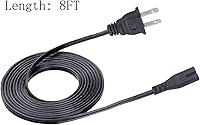 Vista 2 de Cable de alimentación de 8 pies para Canon Pixma TS9120 MX922 MG2522 G4210 MG7720 MG6822 MG6821 MG6820 MG5722 MG5721 MG5720 Pixma pro 100 Pro-100