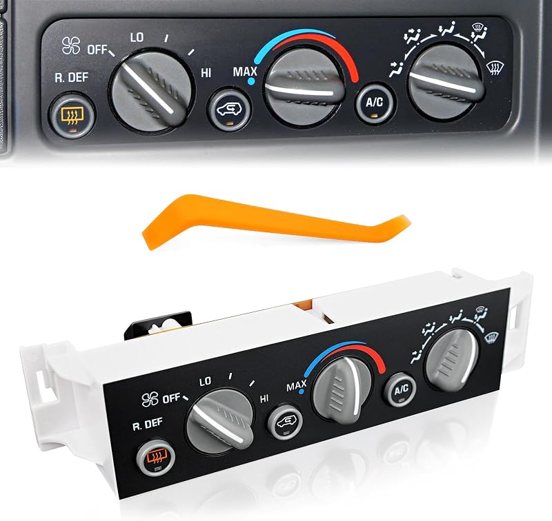 AC Control Panel Compatible with 1996-2000 Chevy Suburban Tahoe GMC Yukon Escalade, Heater HVAC Climate Control Module Unit with Rear Window Defogger Replace for 599-006 16240105