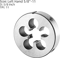 Vista 3 de Burkit Juego de roscas y troqueles UNC de 5/8 "-11 para mano izquierda, 5/8 x 11 UNC Macho de rosca y troquel redondo