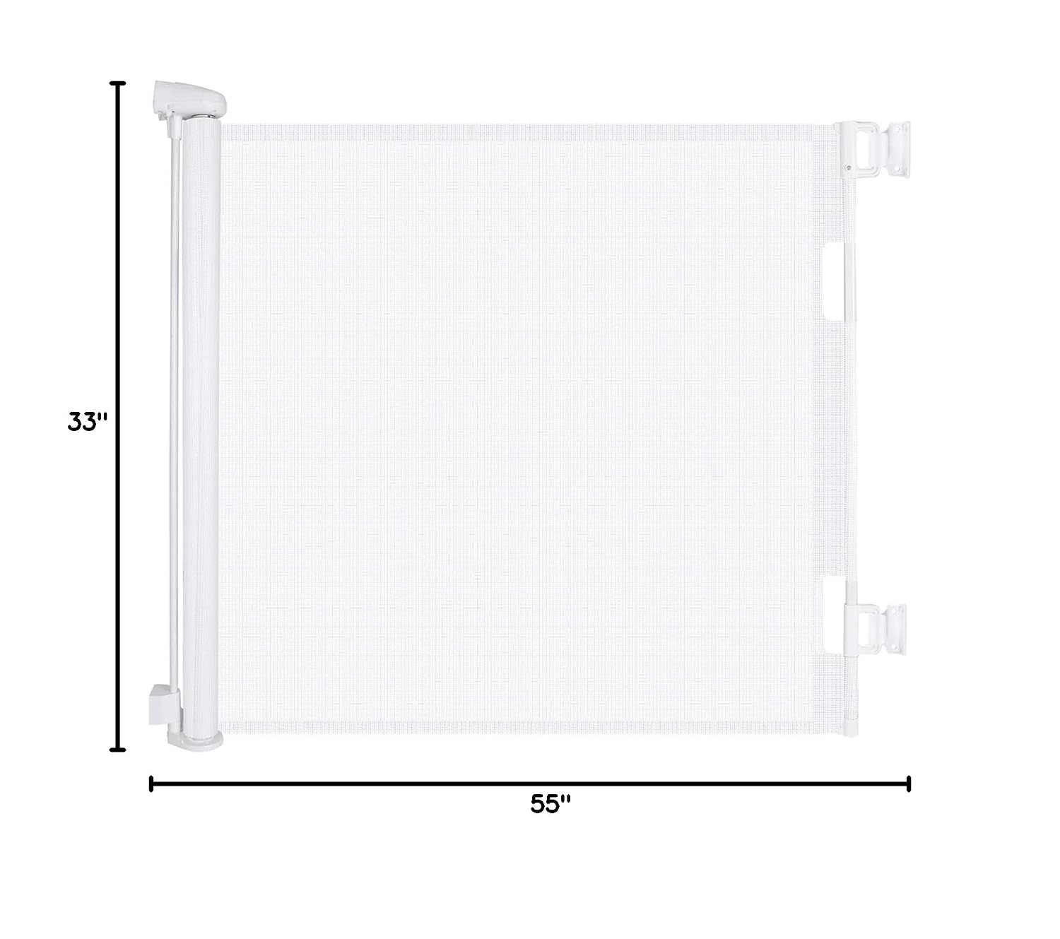 Retractable Baby Gate, Upgraded One-Way Lock Mesh Dog Gate Tall 34”, Extends up to 71” Extra Wide Pet Gate and Safety Child Gate for Stairs, Doorways, Hallways, Banisters, Indoors, Outdoors