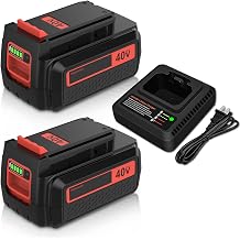 2 Pack LBX2040 3.6Ah Replacement for Black Decker 40V Battery and Charger